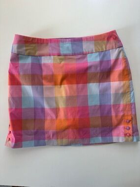 Vintage Versona Rainbow Plaid Skort Small